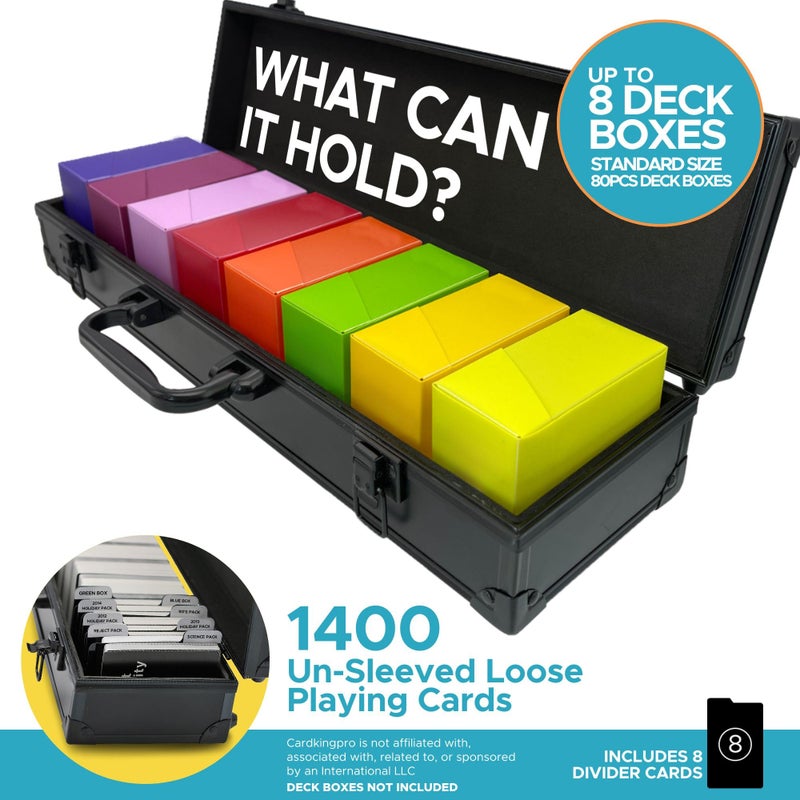 CARDKINGPRO Game Card Storage Case (Long Edition) | Case Is Compatible With Magic The Gathering, Yugioh, and Other TCG Etc (Game Not Included) | Includes 8 Dividers | Fits up to 1400 Loose Unsleeved Cards - Image 4